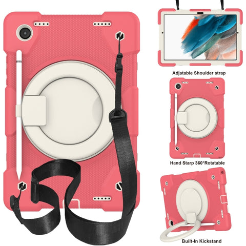 Silicone + PC Full Body Protection Tablet Case With Holder & Strap, For Samsung Galaxy Tab A8 10.5 2021, For iPad 10.2 2019/10.2 2020/10.2 2021, For iPad 9.7 2018, For iPad Pro 11 2020/Pro 11 2018/Air 2020/Air 2022