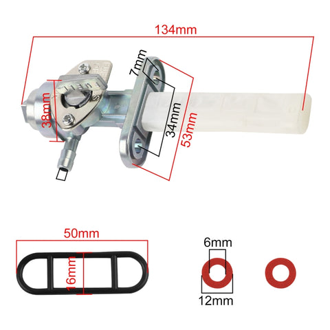2 PCS Motorcycle Fuel Tap Valve Petcock Fuel Tank Gas Switch for Suzuki TM75, For Suzuki TM75