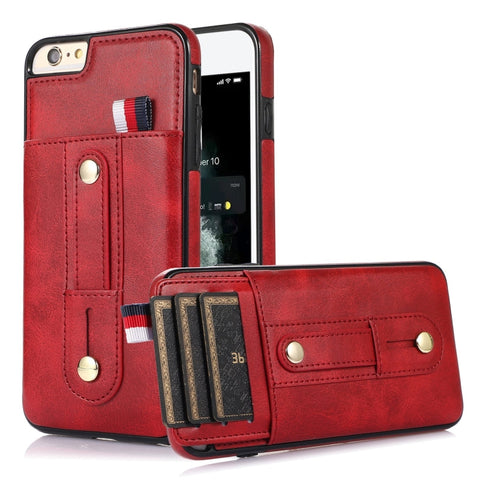 Wristband Kickstand Wallet Leather Phone Case, For iPhone 11 Pro Max, For iPhone X / XS, For iPhone XR, For iPhone XS Max, For iPhone SE 2022 / 2020 / 8 / 7, For iPhone 7 Plus / 8 Plus
