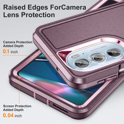 3 in 1 Rugged Holder Phone Case, For Motorola Edge 30 Pro, For Samsung Galaxy A53