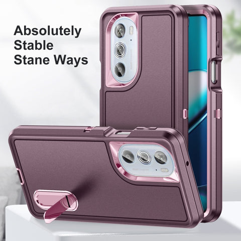 3 in 1 Rugged Holder Phone Case, For Motorola Edge 30 Pro, For Samsung Galaxy A53