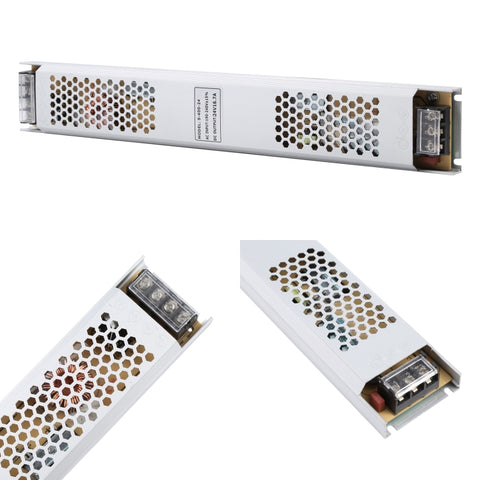 LED Transformer Switching Power Supply, DC12V 5A 60W, DC24V 2.5A 60W, DC12V 8.5A 100W, DC24V 4.5A 100W, DC12V 12.5A 150W, DC24V 6.3A 150W, DC12V 16.7A 200W, DC24V 8.3A 200W, DC12V 25A 300W, DC24V 12.5A 300W, DC12V 33.3A 400W, DC24V 16.7A 400W