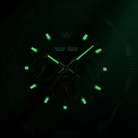 OLEVS 6654 Multifunction Dial Mechanical Movement Men Watch