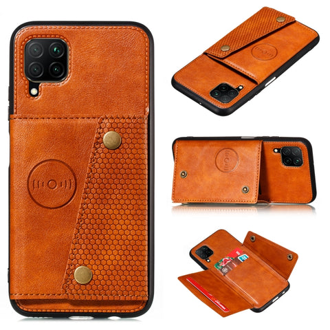 Double Buckle PU + TPU Shockproof Magnetic Phone Case, For Samsung Galaxy M32 4G