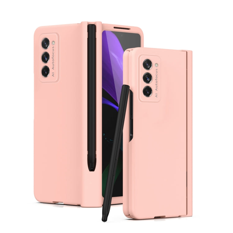 Macaron Hinge Phone Case with Stylus Pen Fold Edition & Protective Film, For Samsung Galaxy Z Fold2 5G