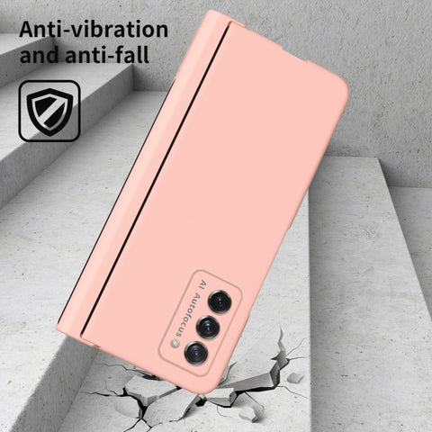 Macaron Hinge Phone Case with Stylus Pen Fold Edition & Protective Film, For Samsung Galaxy Z Fold2 5G