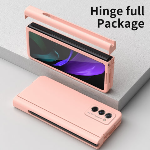 Macaron Hinge Phone Case with Stylus Pen Fold Edition & Protective Film, For Samsung Galaxy Z Fold2 5G