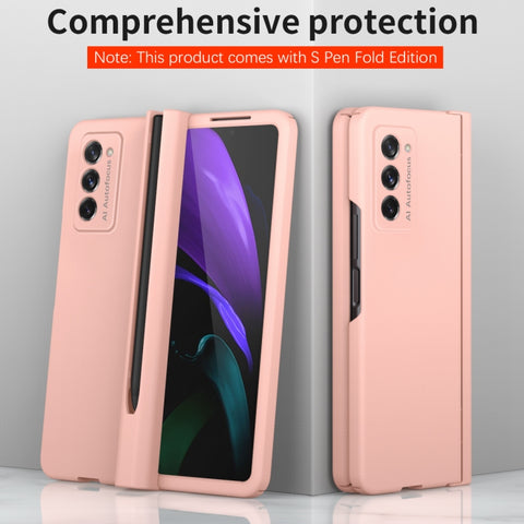 Macaron Hinge Phone Case with Stylus Pen Fold Edition & Protective Film, For Samsung Galaxy Z Fold2 5G