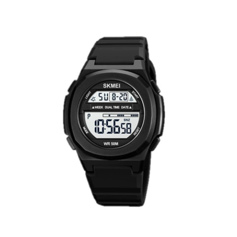 SKMEI 1821 Stainless Steel Buckle Silicone Strap Electronic Watch