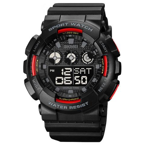 SKMEI 1857 Stainless Steel Buckle PU Strap Waterproof Electronic Watch