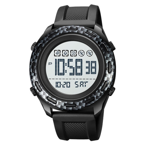 SKMEI 1872 Stainless Steel Buckle PU Strap Waterproof Electronic Watch, White, Black