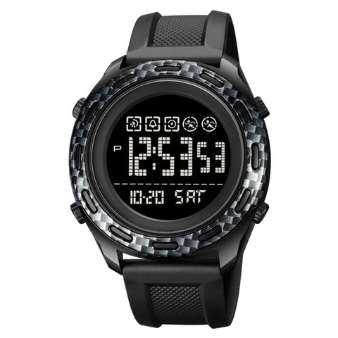 SKMEI 1872 Stainless Steel Buckle PU Strap Waterproof Electronic Watch, White, Black