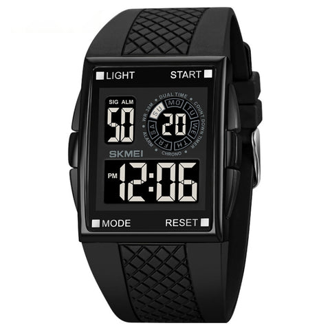 SKMEI 1967 Stainless Steel Buckle PU Strap Waterproof Electronic Watch