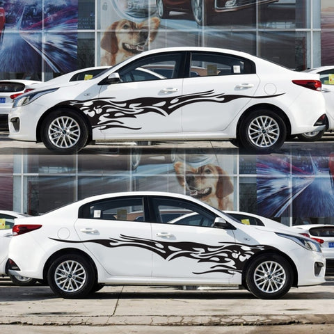 2 PCS/Set D-144 Fire Element Pattern Car Modified Decorative Sticker, D-144