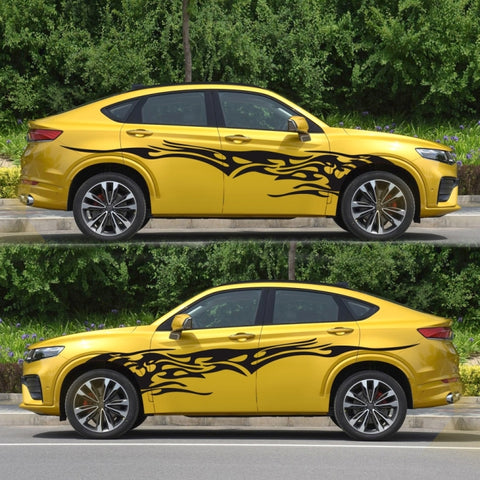 2 PCS/Set D-144 Fire Element Pattern Car Modified Decorative Sticker, D-144