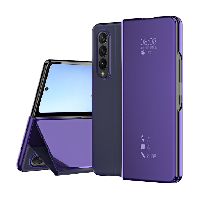 Horizontal Flip Mirror Shockproof Phone Case, For Samsung Galaxy Z Fold4