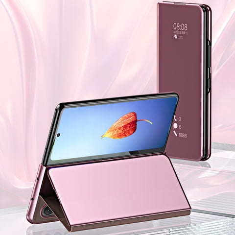 Horizontal Flip Mirror Shockproof Phone Case, For Samsung Galaxy Z Fold4