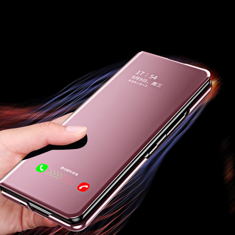 Horizontal Flip Mirror Shockproof Phone Case, For Samsung Galaxy Z Fold4