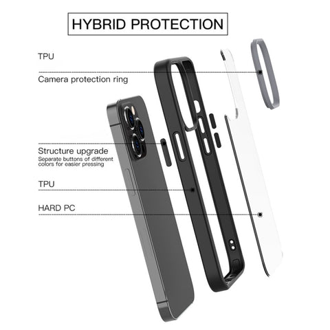 Ming Shield Hybrid Frosted Transparent Phone Case, For iPhone 14 Pro Max, For iPhone 14 Pro, For iPhone 14 Plus, For iPhone 14