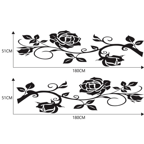 2 PCS/Set D-545 Rose Pattern Car Modified Decorative Sticker, D-545
