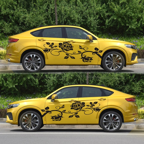 2 PCS/Set D-545 Rose Pattern Car Modified Decorative Sticker, D-545