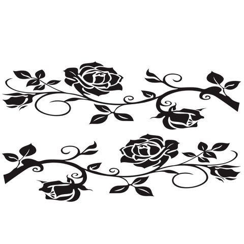 2 PCS/Set D-545 Rose Pattern Car Modified Decorative Sticker, D-545