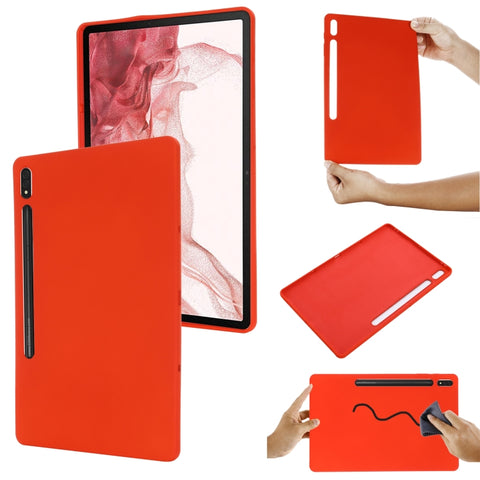 Pure Color Liquid Silicone Shockproof Full Coverage Tablet Case, For Samsung Galaxy Tab S8+/Tab S7+/Tab S7 FE
