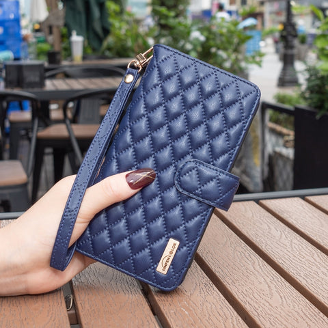 Diamond Lattice Zipper Wallet Leather Flip Phone Case, For Samsung Galaxy M53 5G