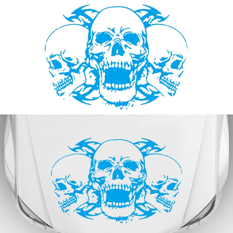 D-923 Three Skulls Pattern Car Modified Decorative Sticker, D-923