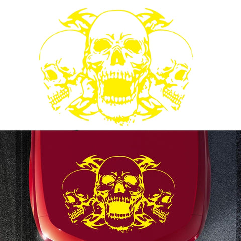 D-923 Three Skulls Pattern Car Modified Decorative Sticker, D-923