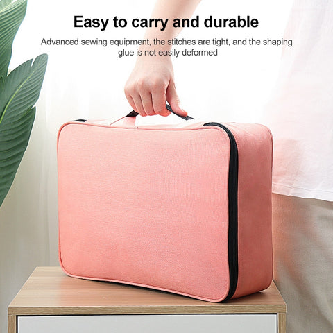 Large Capacity Multi-layers Foldable Fabric Document Storage Bag, Two Layers-Unlocked, Two Layers-Locked, Three Layers-Unlocked, Three Layers-Locked, Double Zipper-Locked