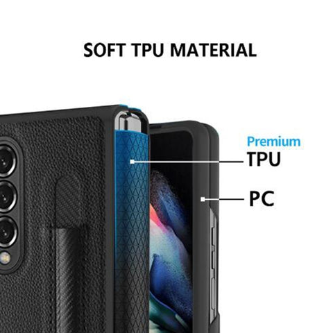 Litchi Texture Hinge Protection Folding Phone Case, For Samsung Galaxy Z Fold4