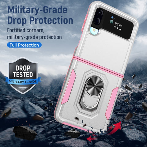 Pioneer Armor PC + TPU Phone Case with Holder, For Samsung Galaxy Z Flip4