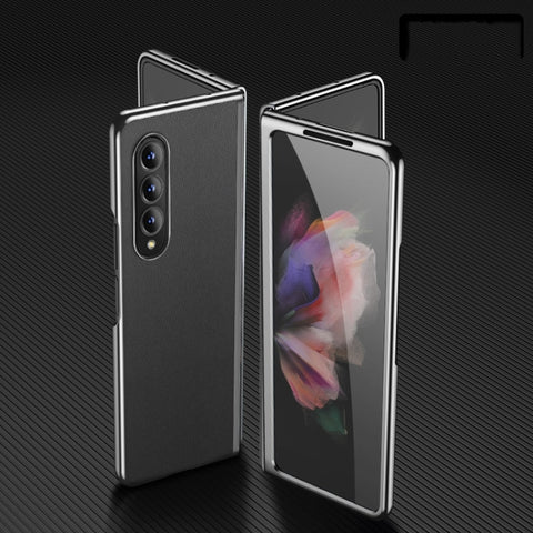 Plating Leather Phone Case, For Samsung Galaxy Z Fold4