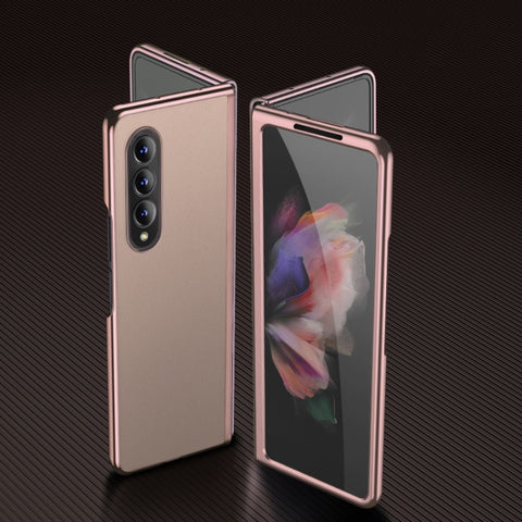 Plating Leather Phone Case, For Samsung Galaxy Z Fold4