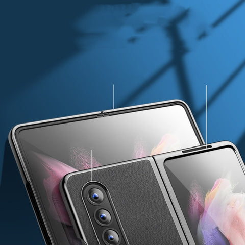 Plating Leather Phone Case, For Samsung Galaxy Z Fold4