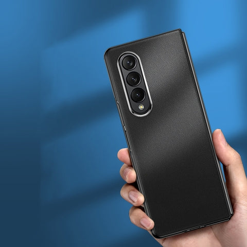 Plating Leather Phone Case, For Samsung Galaxy Z Fold4