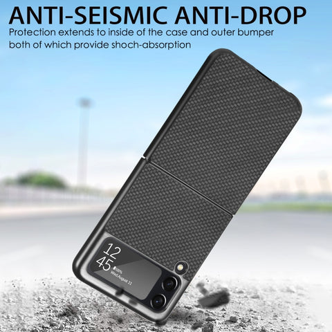 Fiber Texture Fold Shockproof Phone Case, For Samsung Galaxy Z Flip4