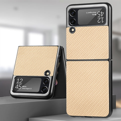 Fiber Texture Fold Shockproof Phone Case, For Samsung Galaxy Z Flip4