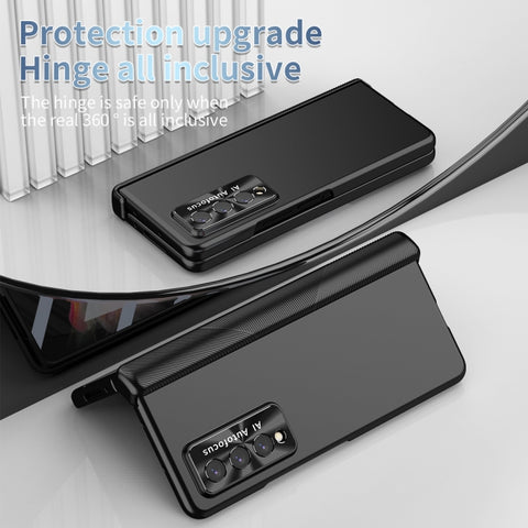 Electroplating Hinged Folding Phone Case with S Pen Fold Edtion, For Samsung Galaxy Z Fold3 5G