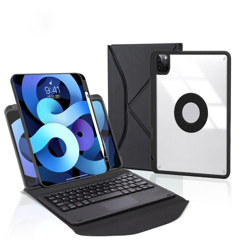 Z11B-A Pen Slot Touchpad Bluetooth Keyboard Leather Tablet Case, For iPad Pro 11 2021/2020/2018, For iPad Air 11 2025 / 2024 / Air 5 / Air 4, For iPad 10.2 2021/2020/2019