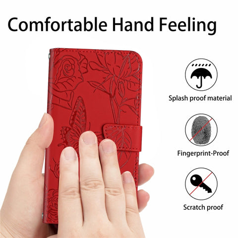 HT03 Skin Feel Butterfly Embossed Flip Leather Phone Case, For OPPO Realme C30, For OPPO Reno7 A, For Samsung Galaxy M13