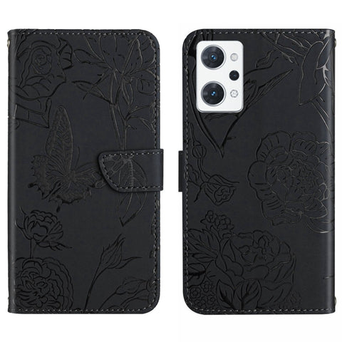 HT03 Skin Feel Butterfly Embossed Flip Leather Phone Case, For OPPO Realme C30, For OPPO Reno7 A, For Samsung Galaxy M13