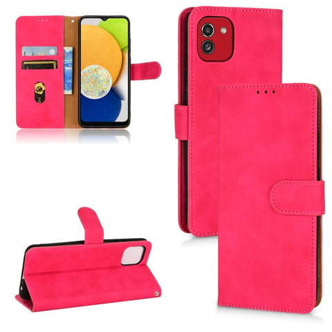 Skin Feel Magnetic Flip Leather Phone Case, For Samsung Galaxy A03 166mm