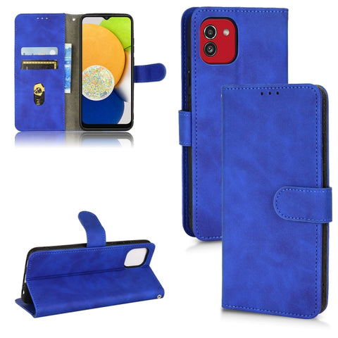 Skin Feel Magnetic Flip Leather Phone Case, For Samsung Galaxy A03 166mm