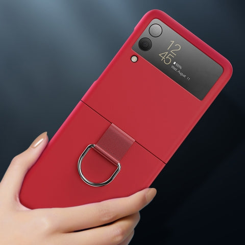 Oil-sprayed Feel Ring PC Phone Case, For Samsung Galaxy Z Flip4