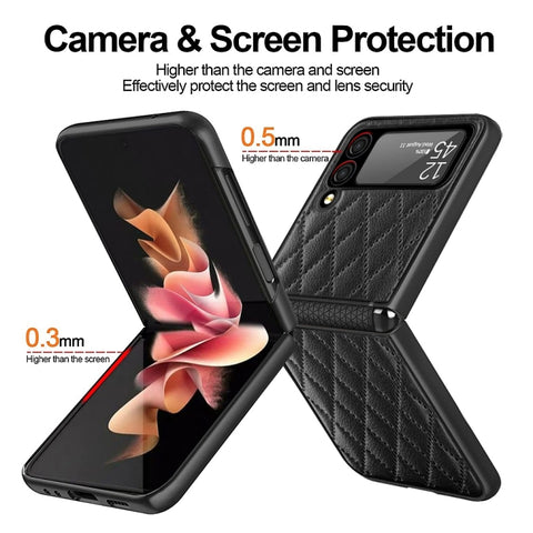Diamond Lattice Hinge Phone Case, For Samsung Galaxy Z Flip4