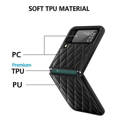 Diamond Lattice Hinge Phone Case, For Samsung Galaxy Z Flip4