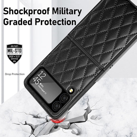 Diamond Lattice Hinge Phone Case, For Samsung Galaxy Z Flip4