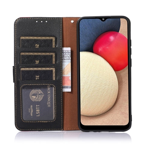 KHAZNEH Litchi Texture Leather RFID Phone Case, For Samsung Galaxy M13 4G Global Version